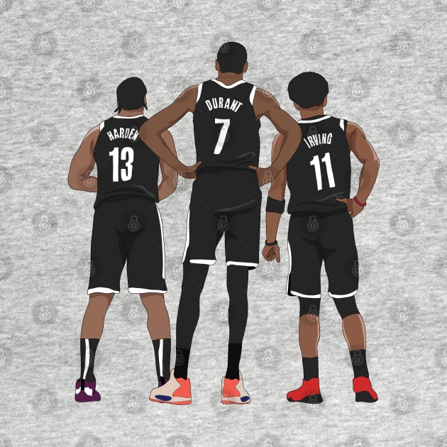 Kevin Durant/Kyrie Irving/James Harden Brooklyn Nets by xavierjfong